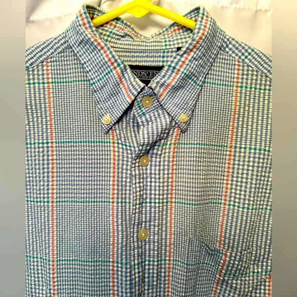 Lands End Seersucker Men’s Plaid Button Down SOLD UNABLE TO DELETE - Picture 1 of 8
